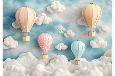 Фототапет Пастелни балони в облаците